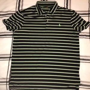 Polo Golf Shirt Black/White/Neon Green Men’s Large